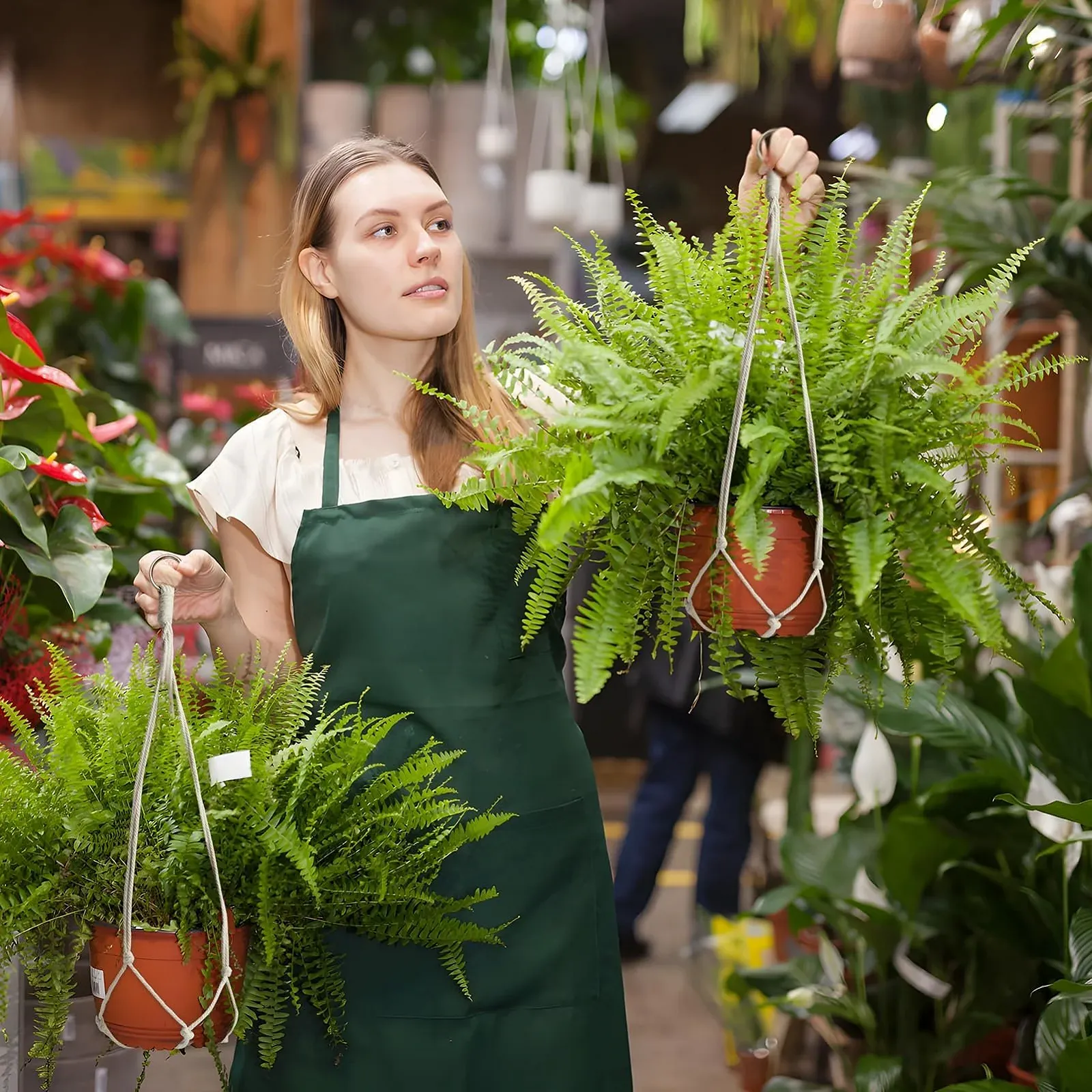 Подвесная корзина макраме 2 шт Boho Хлопковая веревка 55 см, фото №6