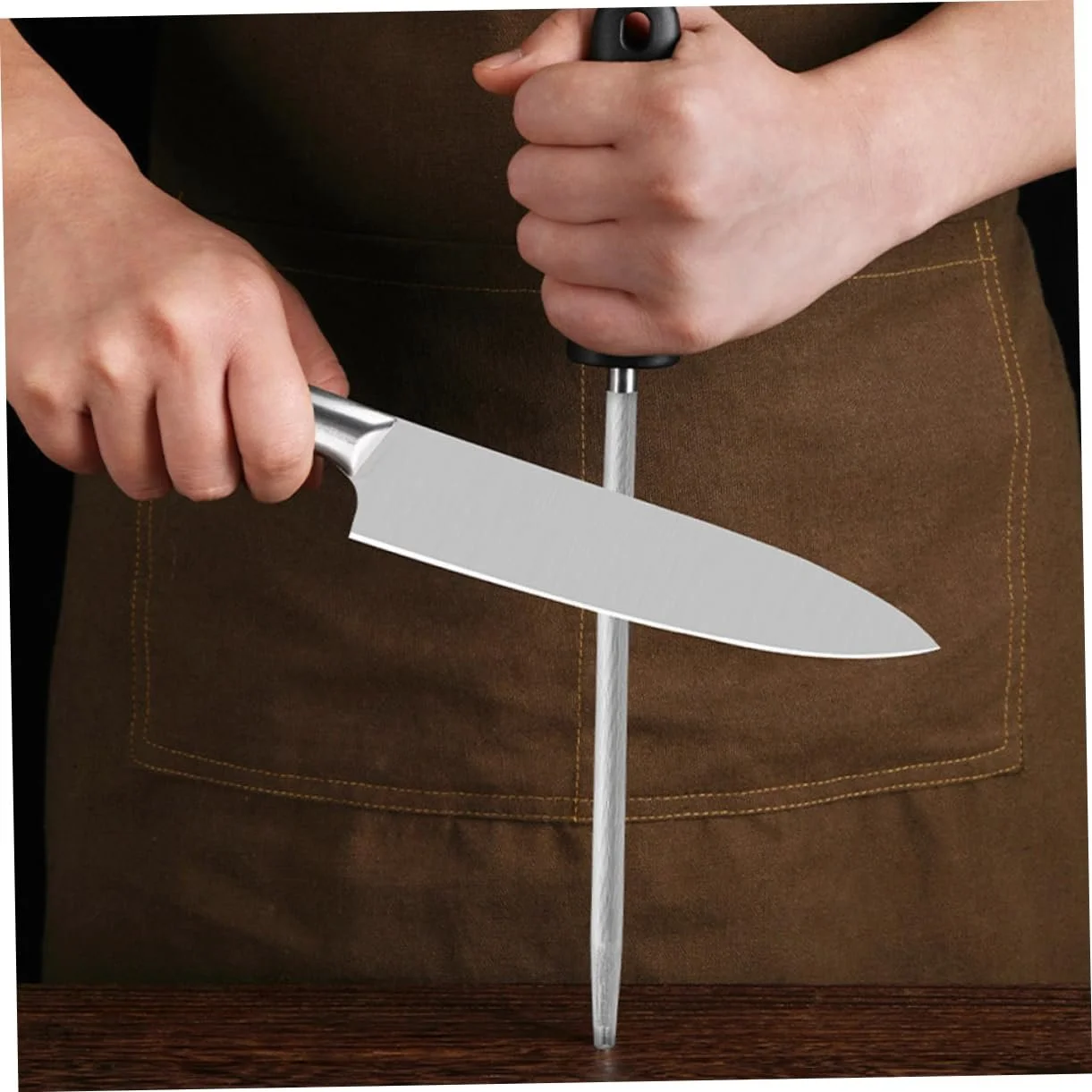 Мусат для заточки ножей 2 штуки алмазный многофункциональный, фото №5