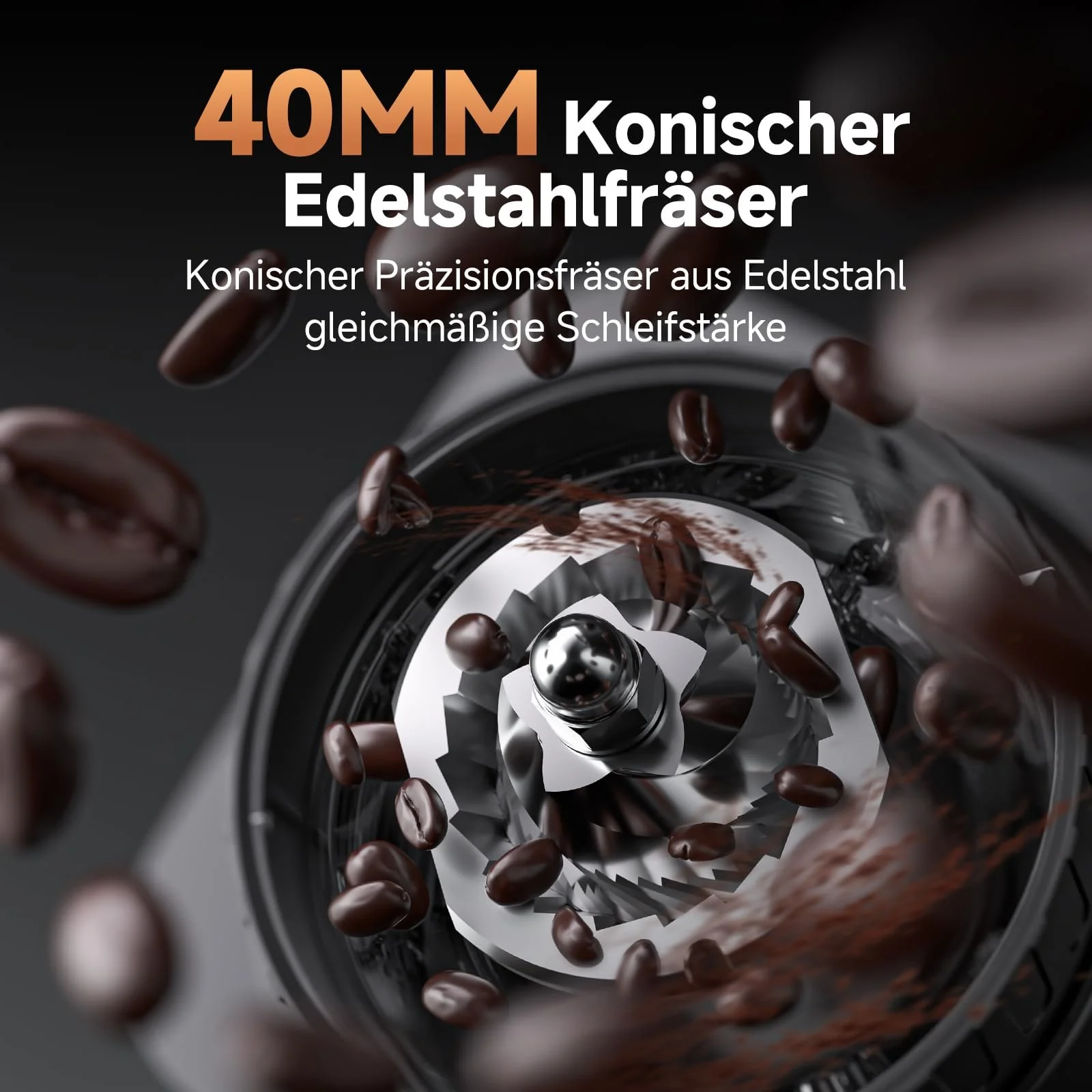 Кофемолка электрическая AMZCHEF 48 степеней помола, 250 г, фото №3