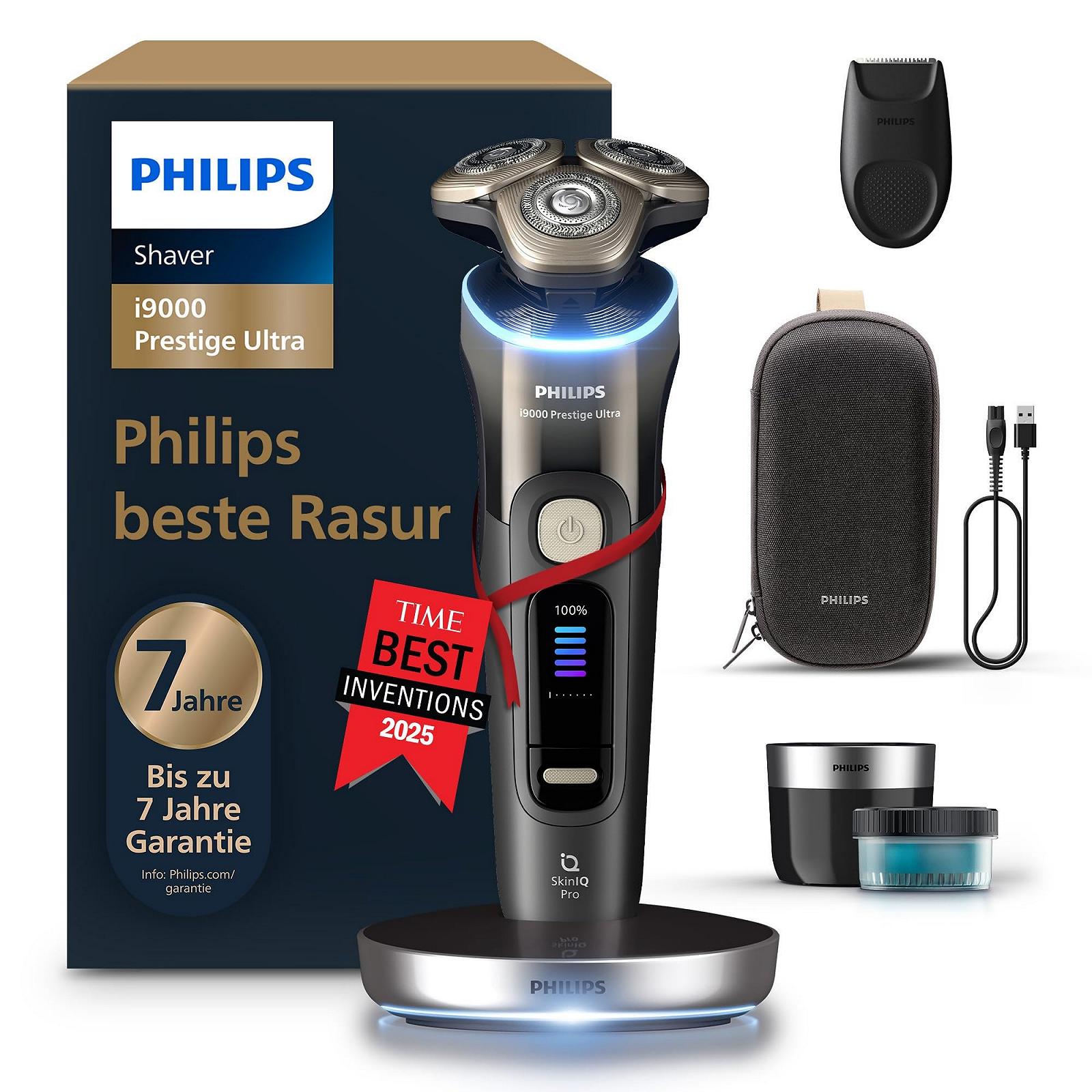 Електробритва Philips i9000 Prestige Ultra XP9405/31 для вологого та сухого гоління, датчик тиску та руху, тример, станція очищення, зарядна станція, дорожній футляр Black, фото №1