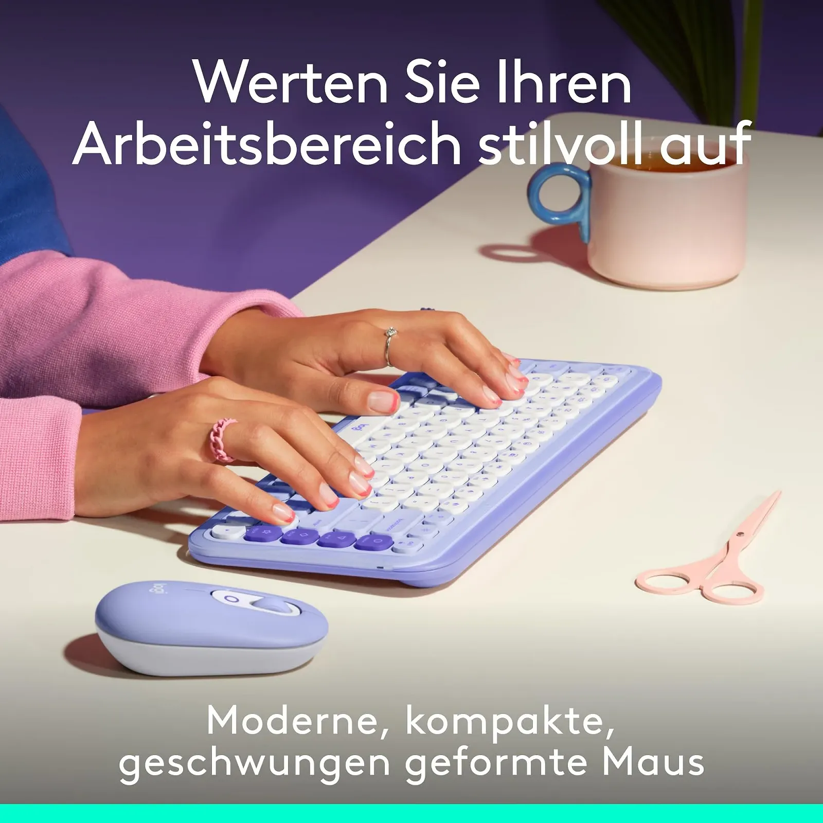 Мышь Logitech POP Беспроводная Bluetooth Фиолетовый, фото №2