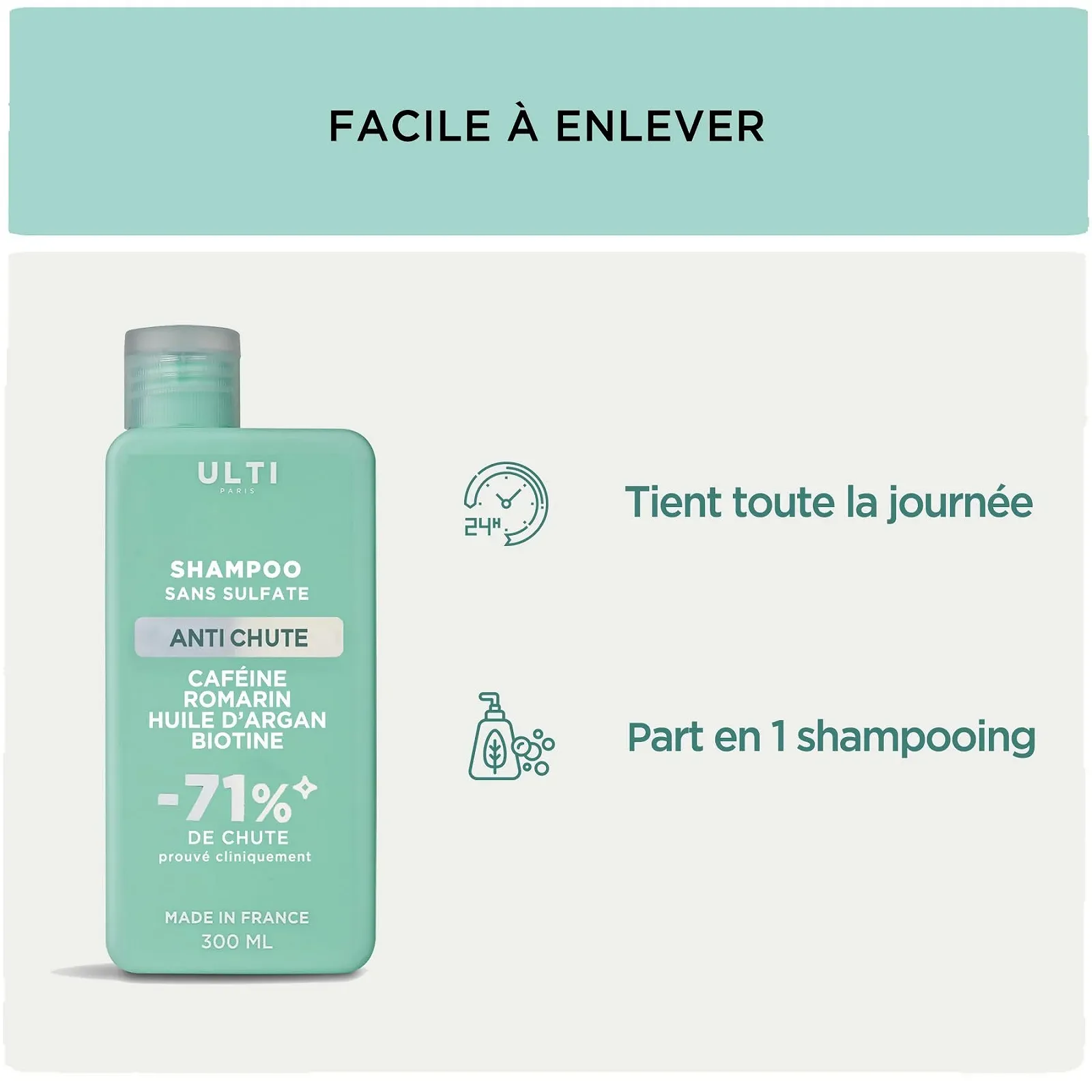 ULTI Paris для загущення та об'єму волосся, 100% натуральне! Пудра для волосся при випадінні та тонкому волоссі, 27 г (Світло-коричневий), фото №6