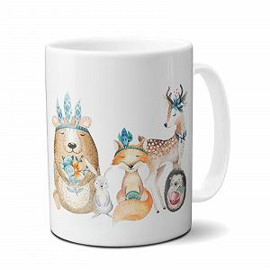 Детская чашка Пластиковая Кружка Лиса Медведь Ежик Светлая 180 мл (Лесные звери) - Фото 1