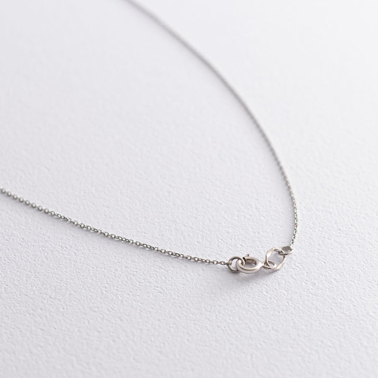 Колье Сердце в белом золоте кол01747 Оникс 40 MB, фото №4