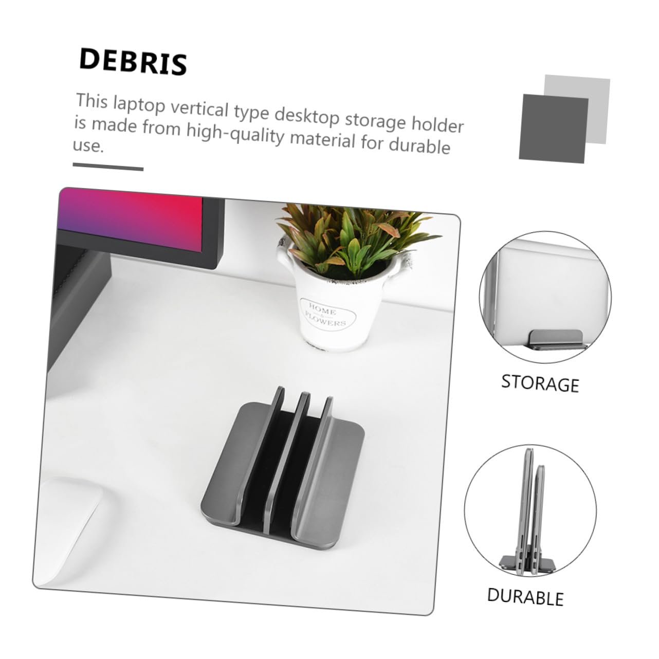 Подставка Вертикальная Veemoon Алюминиевый Сплав Регулируемая Для Планшета Настольная Стабильная Компактная Для Ноутбуков и Планшетов Прочная, фото №5