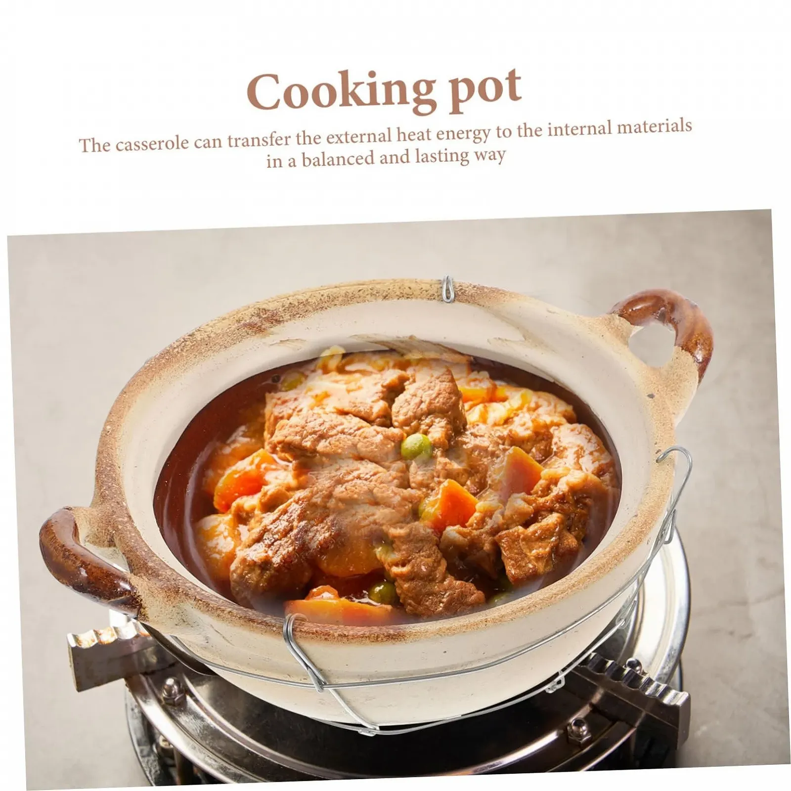 Керамічна каструля Amosfun З ручкою 0,5 л Жаростійка З отвором для пари, фото №4