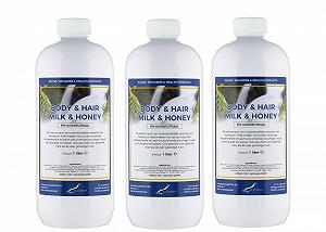 Гель для душу та шампунь Body & Hair Milk & Honey 3 x 1 Літр - Фото 1