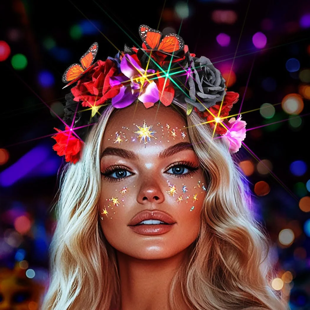 Обруч Квітка Метелик LED Мексиканський Стиль, фото №2