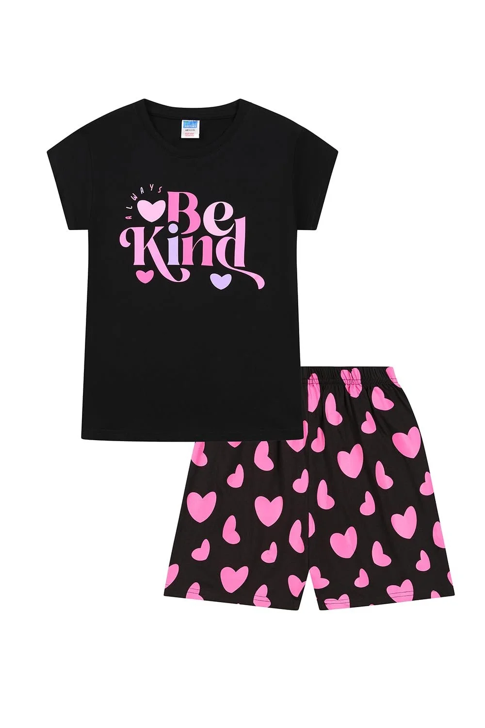 Комплект детской пижамы из хлопка Be Kind Черный, Розовый, фото №1 Комплект детской пижамы из хлопка Be Kind Черный, Розовый, фото №1
