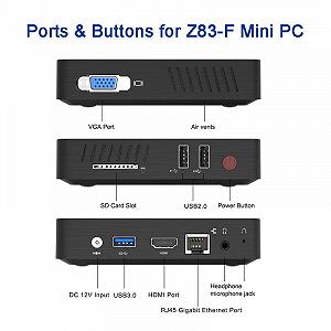 Мини ПК MINIS FORUM Z83-F / Intel Atom x5-Z8350 / RAM 2GB / eMMC 32GB / HDMI / LAN / Wi-Fi 5 / Bluetooth 4.1 / Черный synthetic.ua - Фото 1
