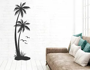 Наклейка на стіну s-pkm433 Пальми Кариби 160 x 47 см Чорна - Фото 1