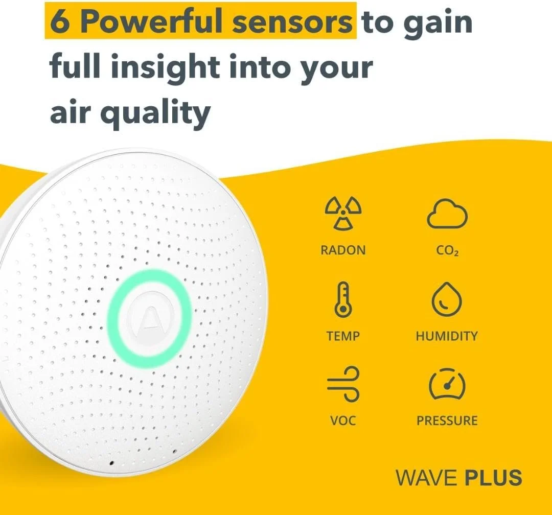 Детектор радону Airthings Wave Plus 12 см Білий, фото №6