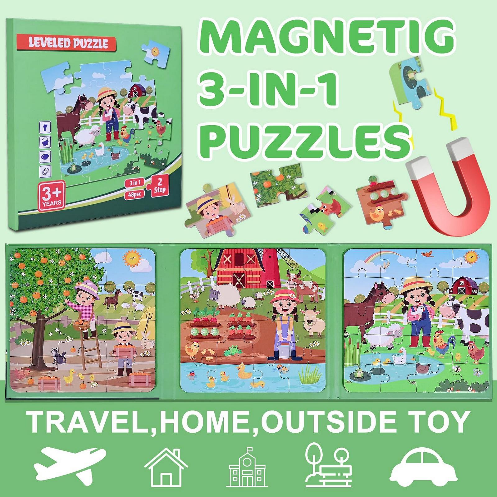 Магнитный пазл POPGMMT Farm Ферма 3-в-1 48 элементов, фото №3