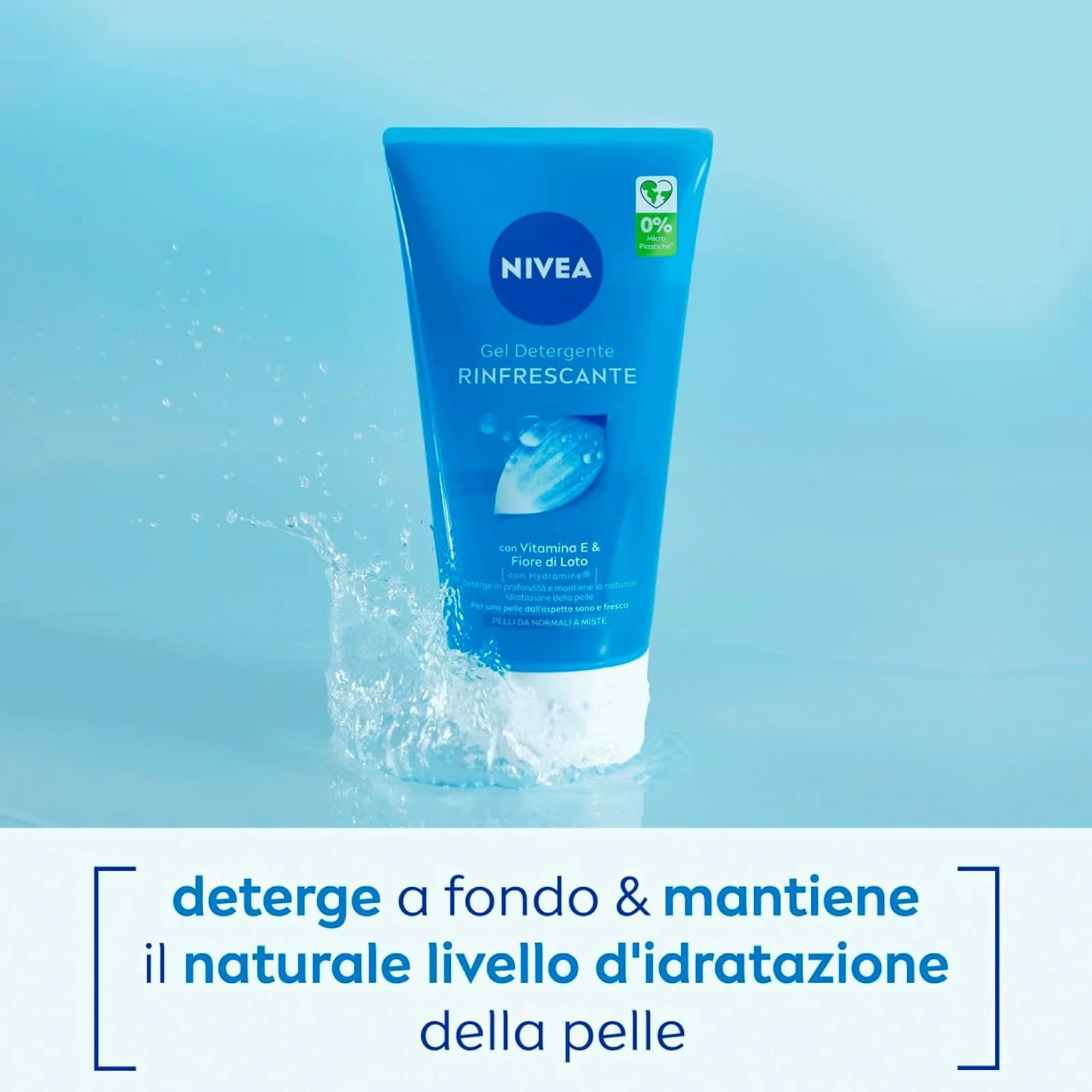 Гель для вмивання Nivea Refreshing для нормальної та комбінованої шкіри з вітаміном Е та Hydra IQ, 4 x 150 мл, фото №4