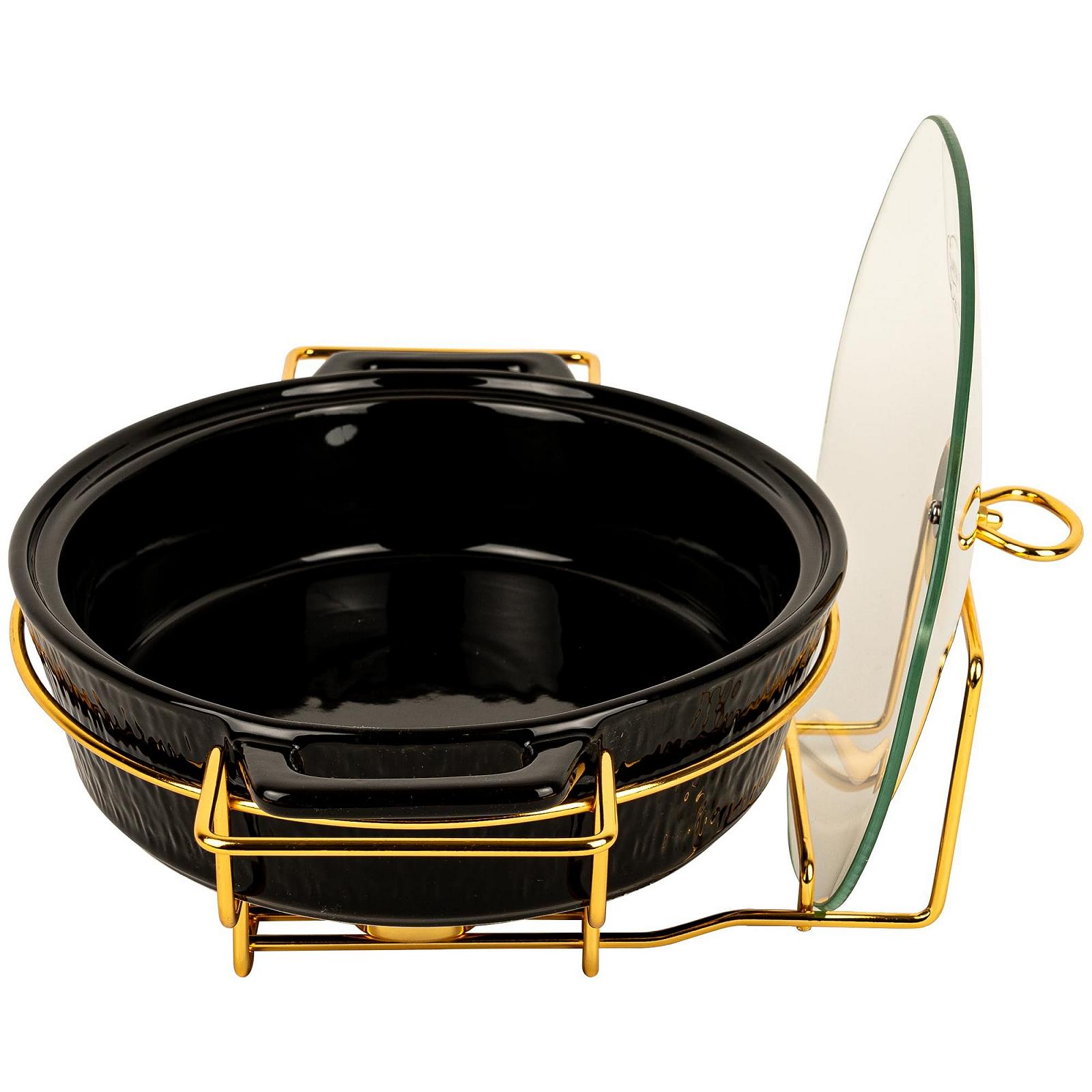 Гусятниця для запікання керамічна з кришкою та підставкою 2.5 л овальна Чорна, фото №8 Гусятниця для запікання керамічна з кришкою та підставкою 2.5 л овальна Чорна, фото №8