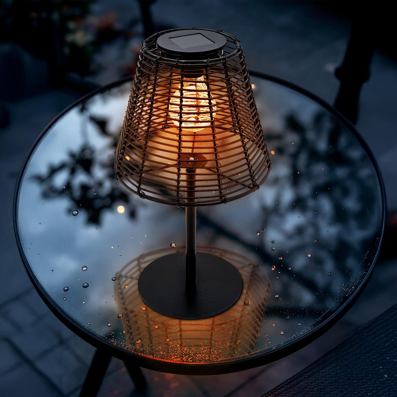 Настільна лампа Spetebo Solar Rattan Look LED 33 x 20 см Чорний, фото №7