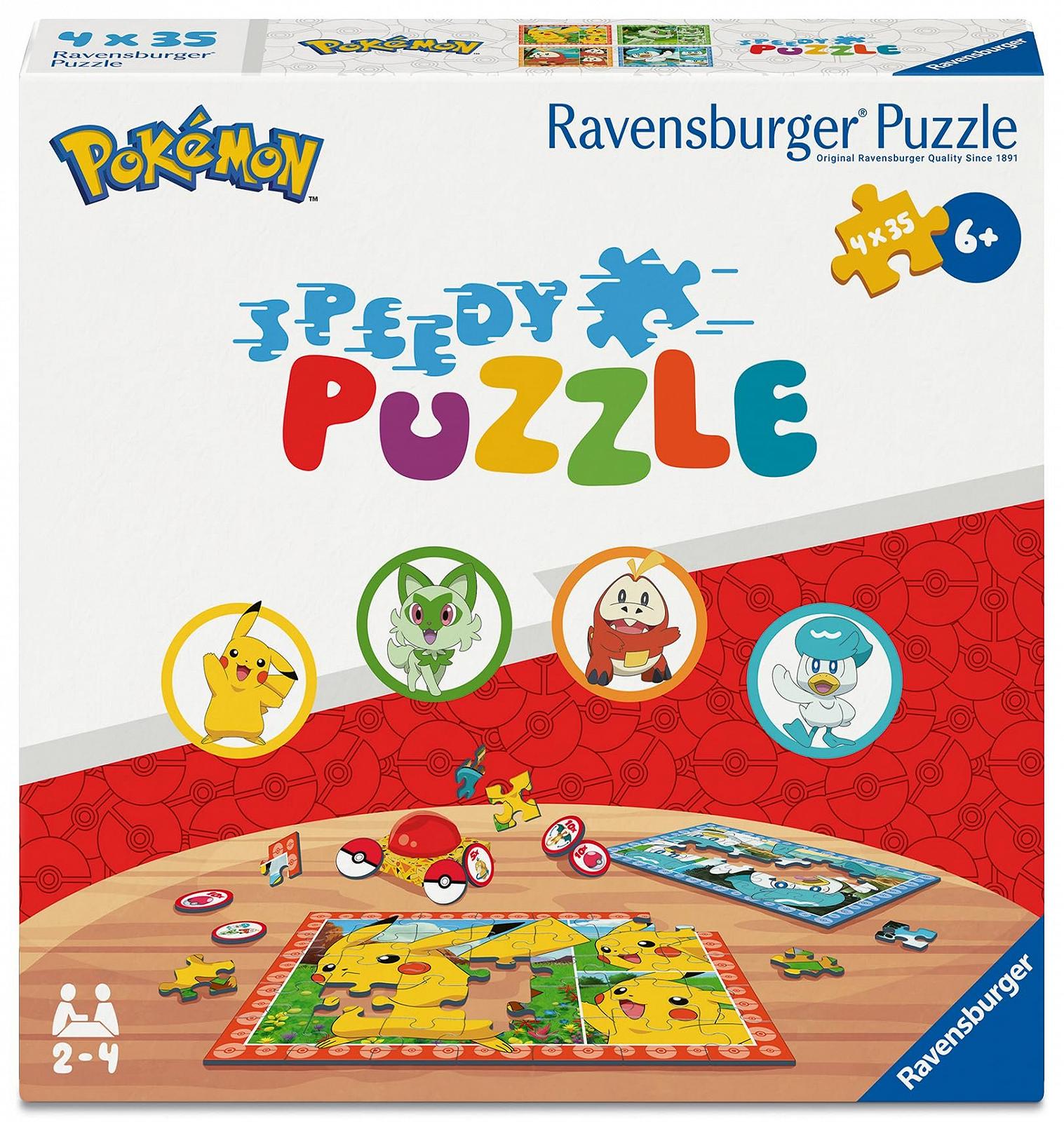 Детский пазл Ravensburger Speedy Puzzle Pokémon 4 x 35 элементов, фото №1