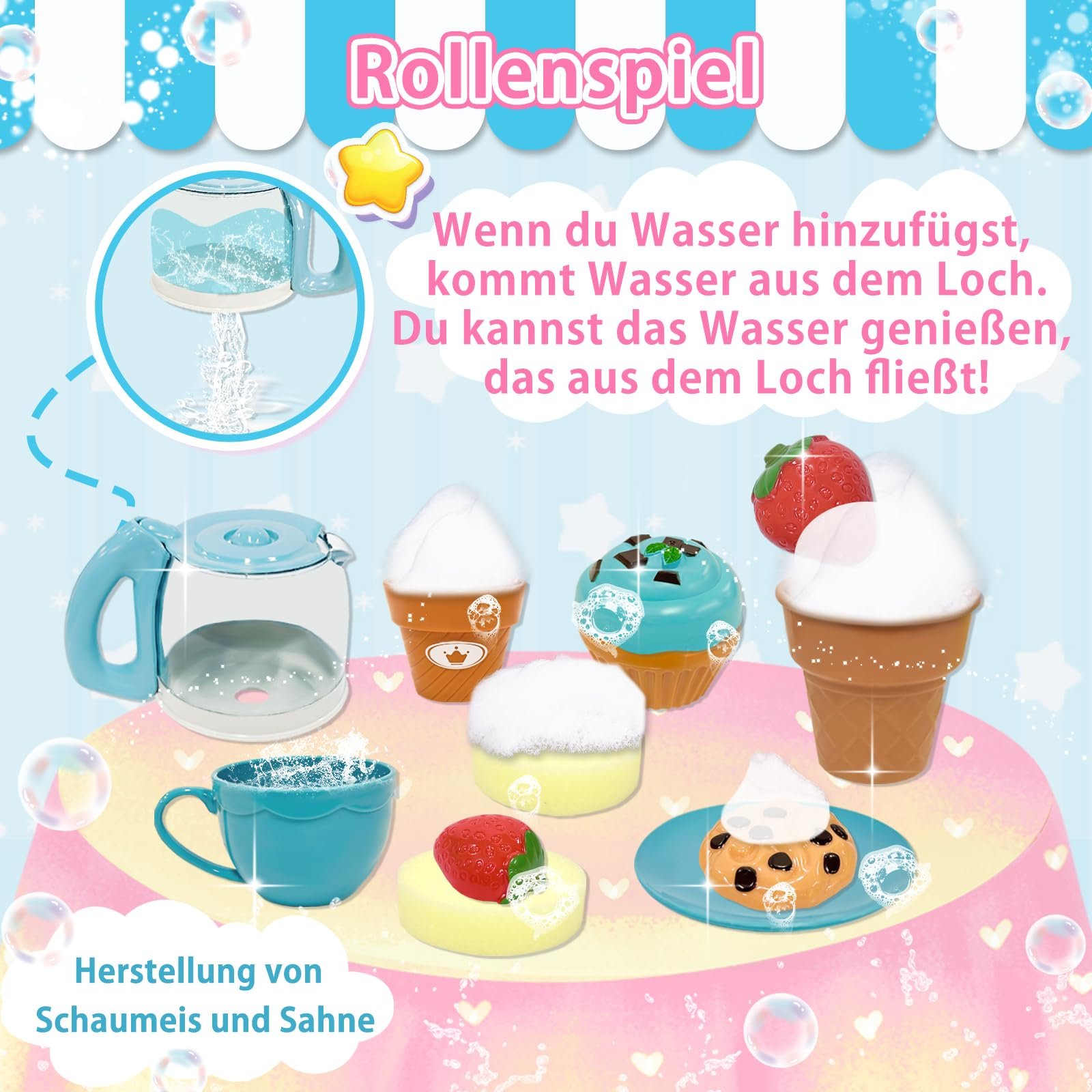 Іграшка для ванни Візок з морозивом Машина для піни, фото №6 Іграшка для ванни Візок з морозивом Машина для піни, фото №6