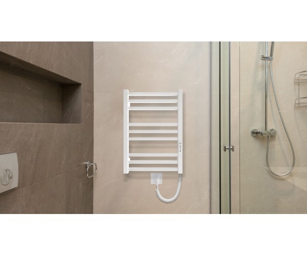 Hygge Family Рушникосушка електрична London 570х430х80мм таймер-регулятор сталь білий матовий, фото №4