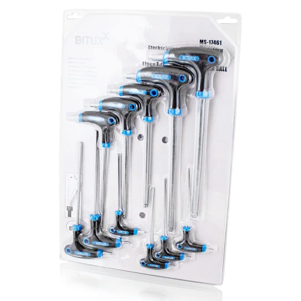 Набір викруток BITUXX 11 штук Hexagon Socket T Cross Handle 2-10 мм, фото №6
