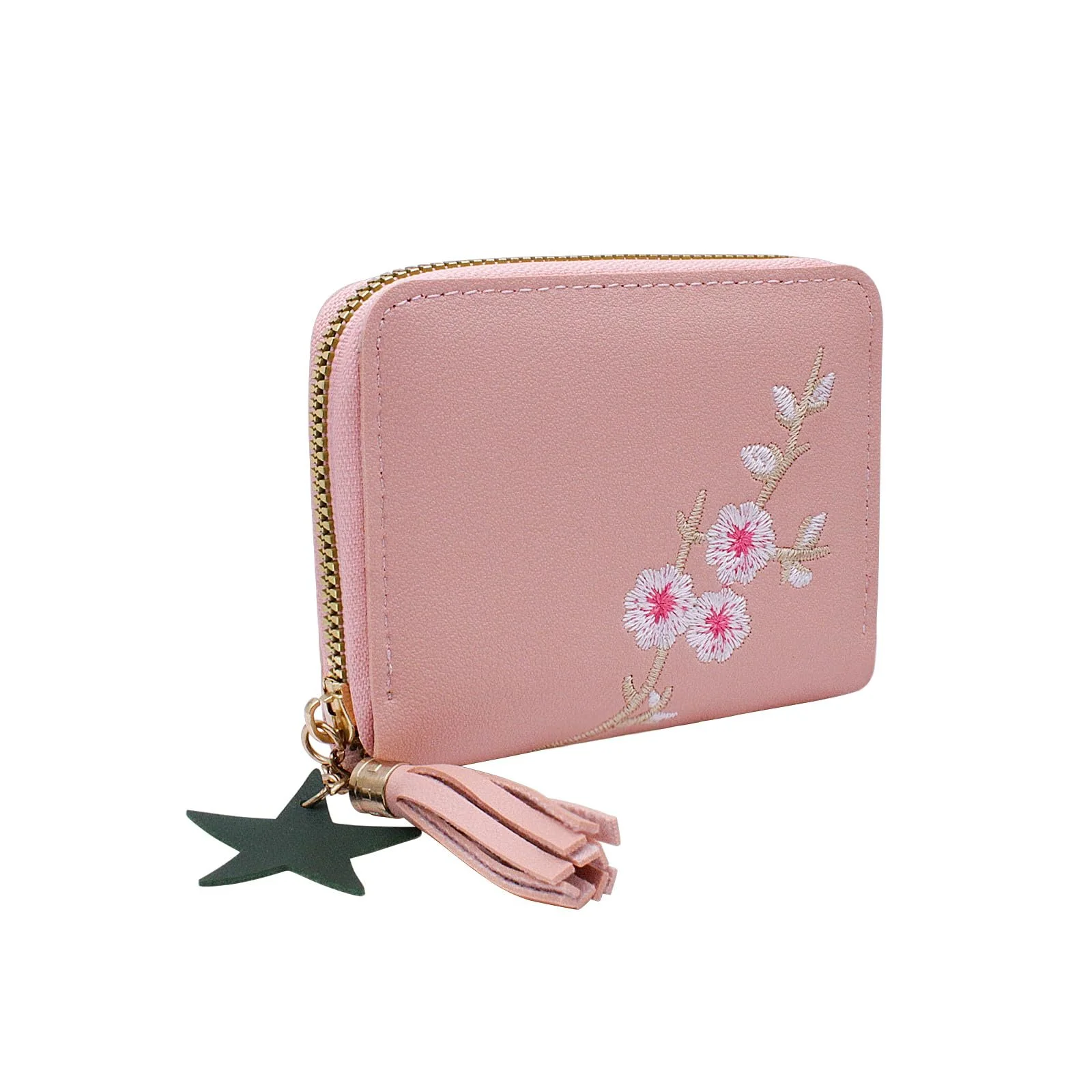 Кошелек WisePoint Floral Embroidery PU Leather Розовый, фото №1 Кошелек WisePoint Floral Embroidery PU Leather Розовый, фото №1