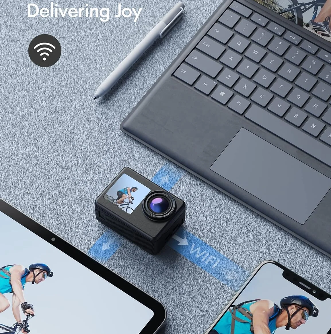 Екшн-камера WOLFANG GA200 / 170° / 24Мп / 4К / 30fps / WiFi / Вологозахищена / Чорний, фото №7