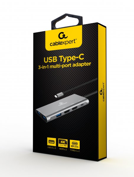 Адаптер Cablexpert A-CM-COMBO3-01, USB Type-C 3-в-1, фото №4 Адаптер Cablexpert A-CM-COMBO3-01, USB Type-C 3-в-1, фото №4