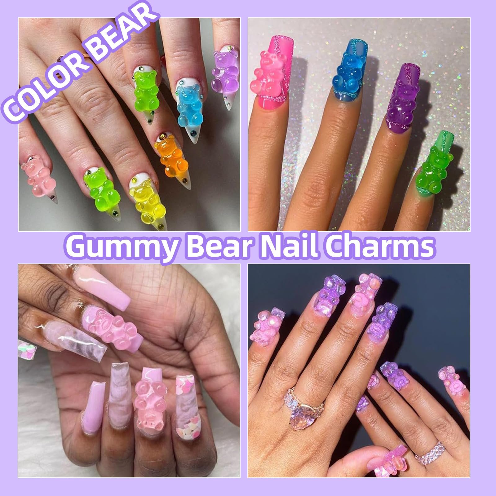 3D Набір для дизайну нігтів CESUSME Ведмідь, Акрилова суміш, Квітка, Метелик, фото №5