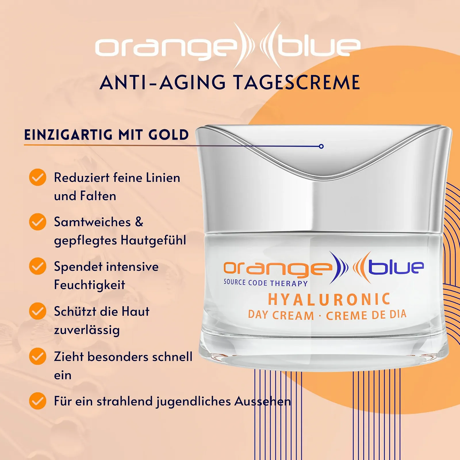 Денний крем orangeblue Hyaluronic Anti-Ageing SPF 15 50 мл, фото №2 Денний крем orangeblue Hyaluronic Anti-Ageing SPF 15 50 мл, фото №2