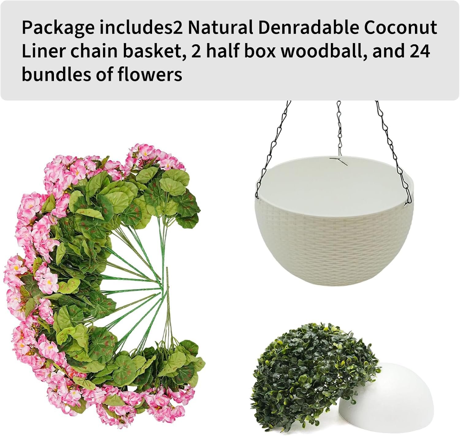 Штучні квіти герані в білому кошику 52 см Підвісне кашпо 12 квіток Декоративний набір для дому та саду Рожевий/Фіолетовий Hydra, фото №5 Штучні квіти герані в білому кошику 52 см Підвісне кашпо 12 квіток Декоративний набір для дому та саду Рожевий/Фіолетовий Hydra, фото №5