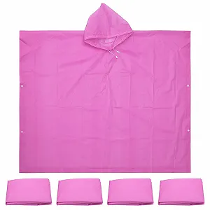 Пончо Patikil дощове для дорослих 5 шт. EVA Рожевий - Фото 1