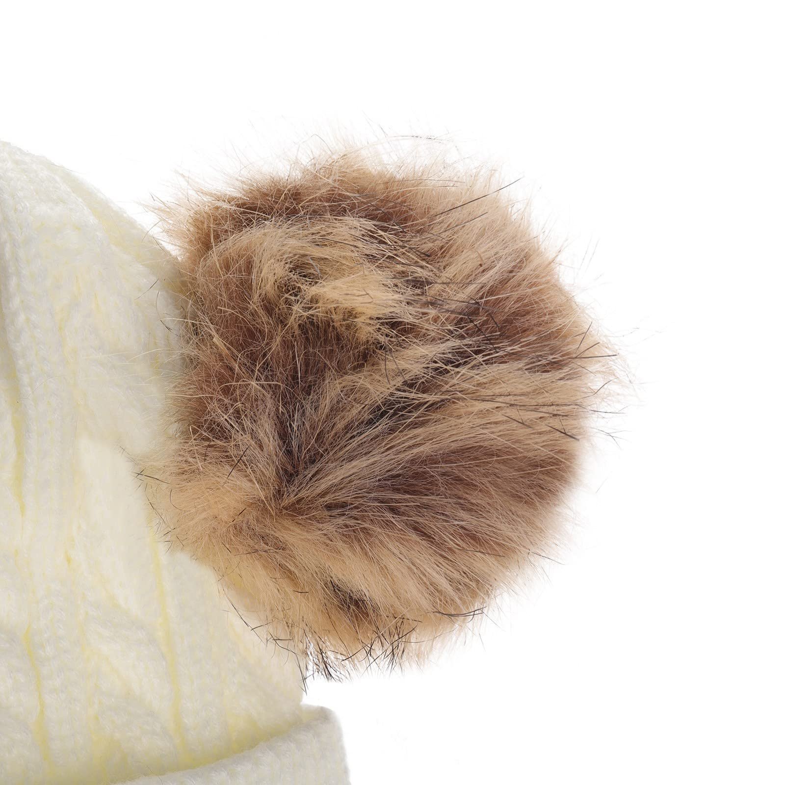 Детская Зимняя Шапка с двумя шерстяными шариками Вязаная, фото №2