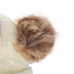 Дитяча Зимова Шапка з двома вовняними кульками Вязана synthetic.ua - Фото 1