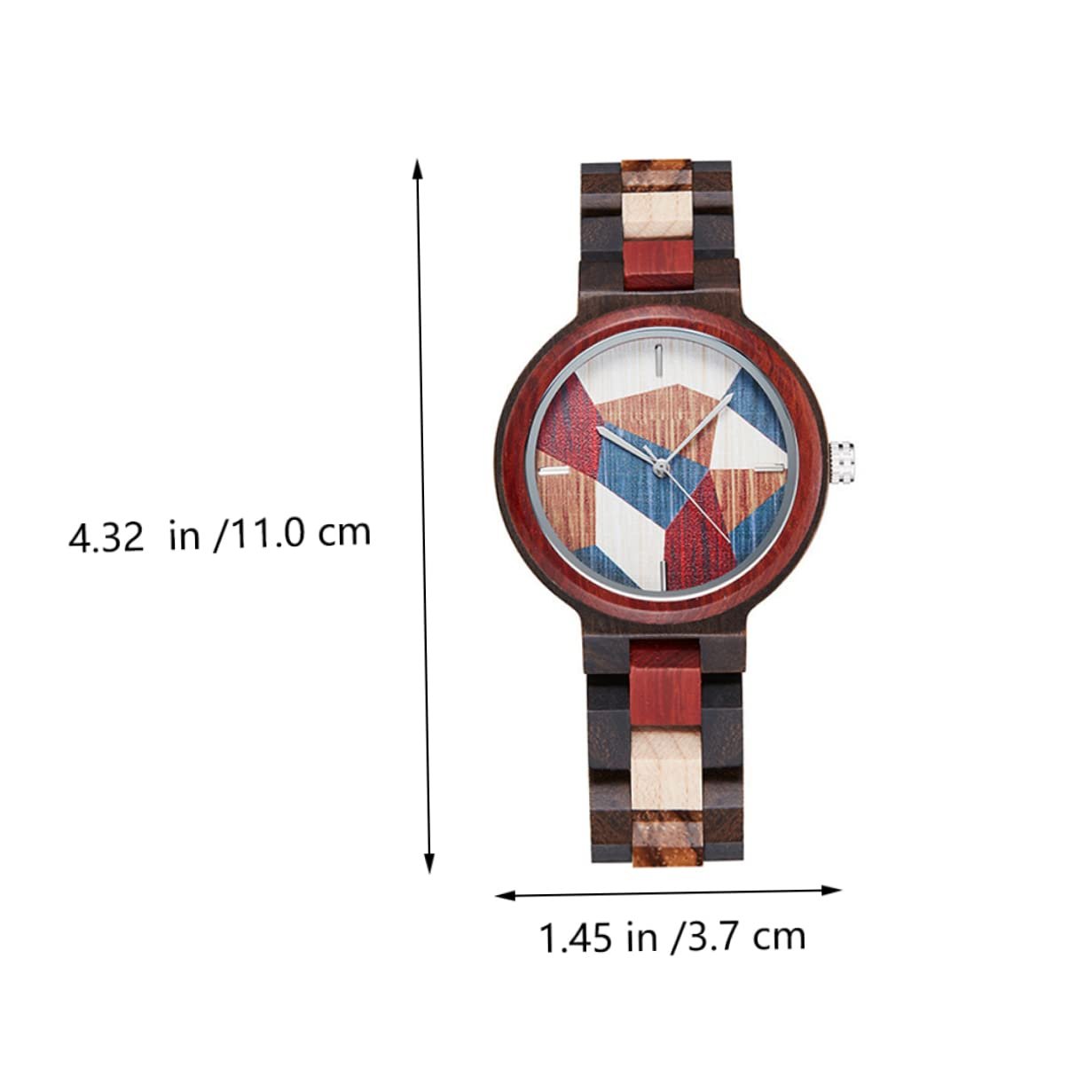 Деревянные часы Healvian Кварцевые Уникальный дизайн Деревянный ремешок, фото №5
