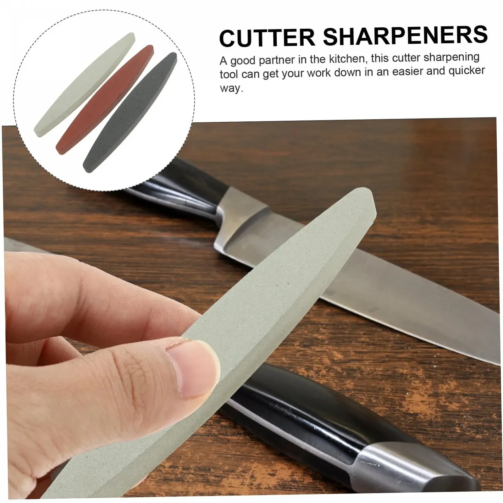 Набір точильних каменів для садових інструментів та ножиць (3 шт.) червоний оксид заліза, фото №5 Набір точильних каменів для садових інструментів та ножиць (3 шт.) червоний оксид заліза, фото №5