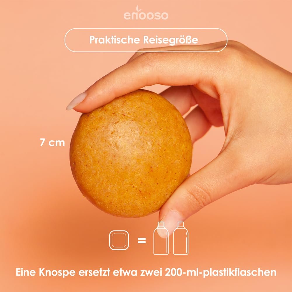Твердий гель для душу Enooso Peach and Apricot with Mango Butter 100% Vegan 85 г, фото №3