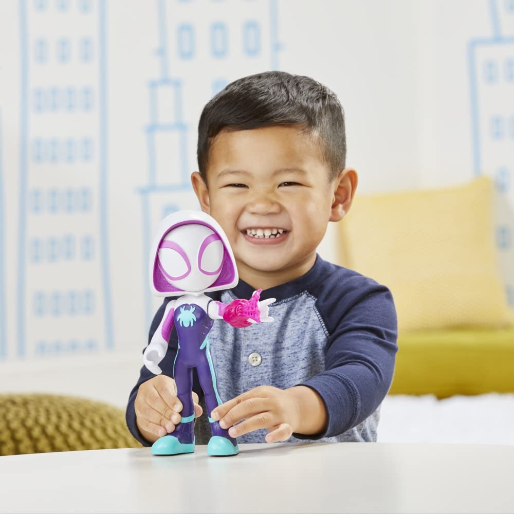 Фігурка Hasbro Marvel Spidey and His Fantastic Friends Supersized Ghost Spider, 22,5 см, різнокольоровий, фото №8