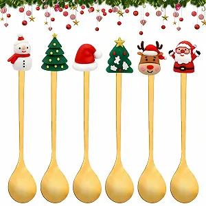Набір з 6 різдвяних кавових ложок - Фото 1