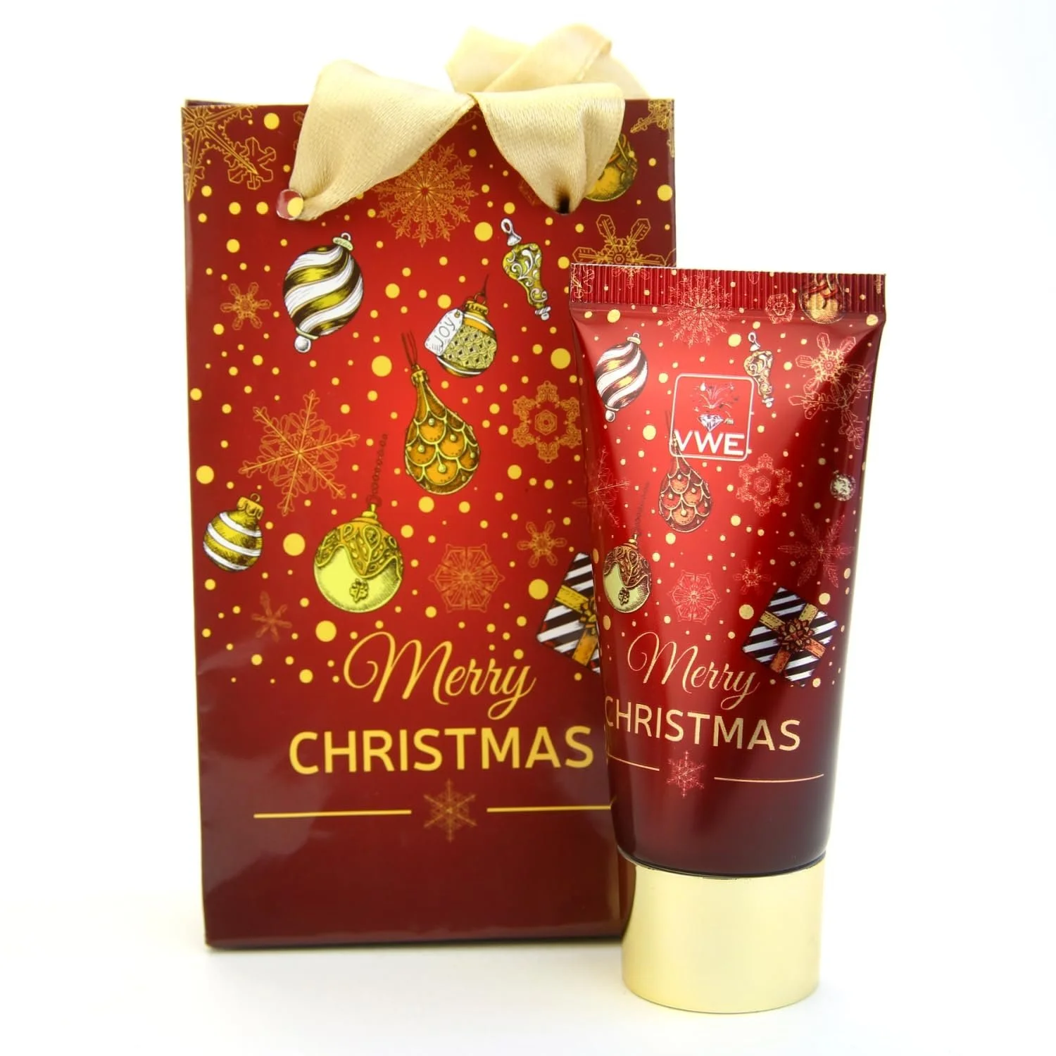 Лосьйон для рук Різдвяний аромат і дизайн для Різдва 30 мл Червоний/Золотий (10 шт. в наборі), фото №1