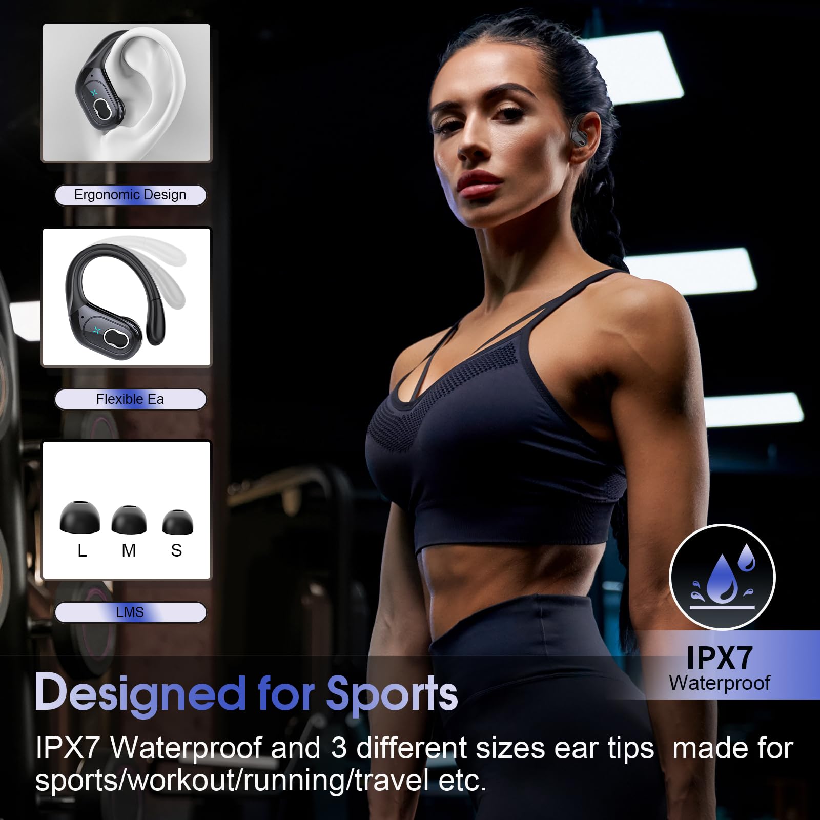 Наушники Aptkdoe Bluetooth 5.3 75 Часов Black, фото №6