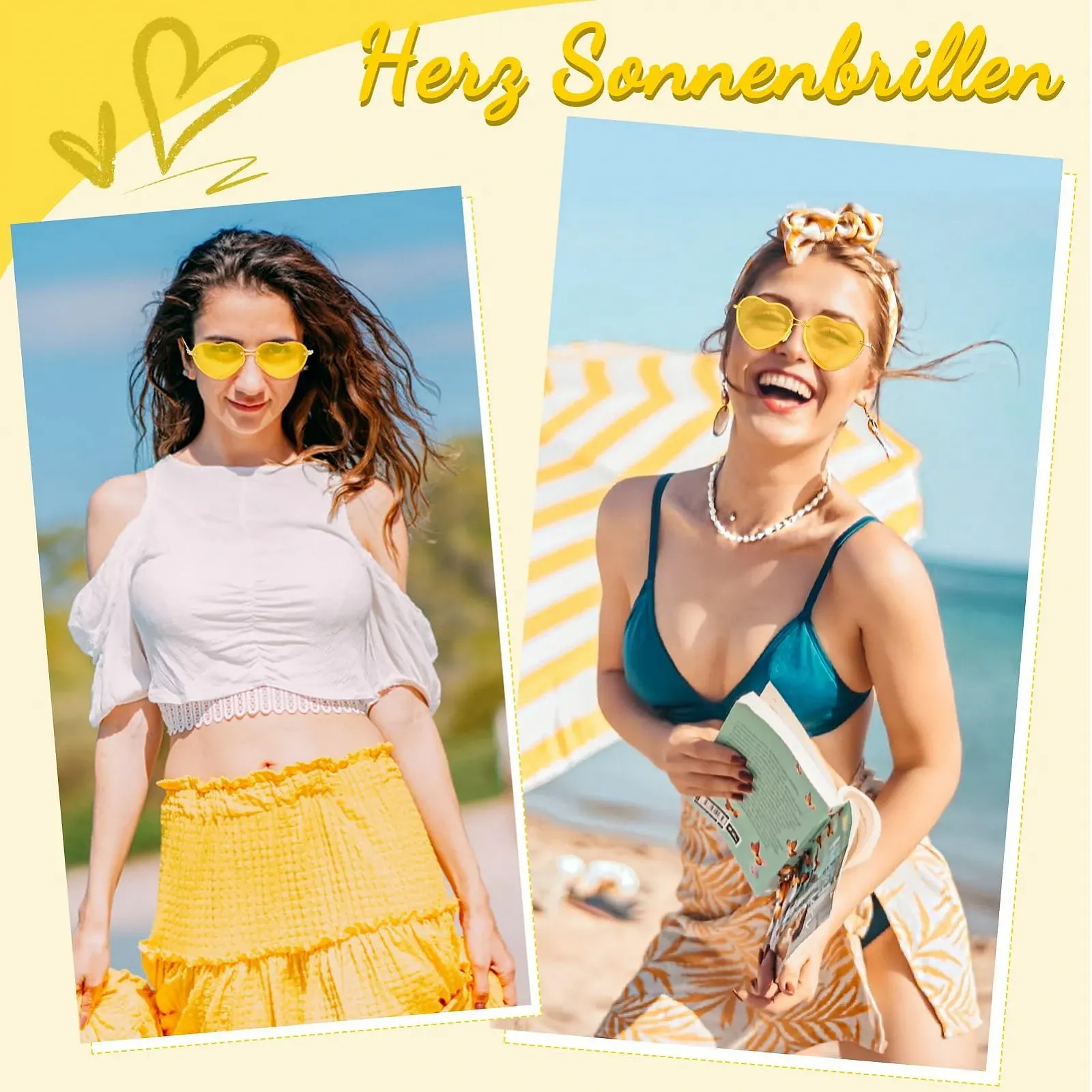 Сонцезахисні Окуляри Серце Kiiwah Жіночі Вінтажні Без оправи Рожеві, фото №3