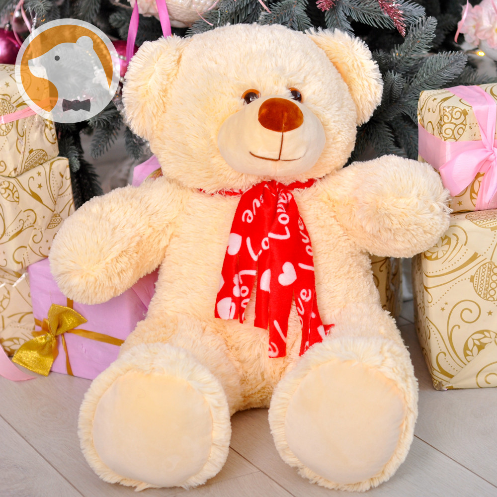 Мічна іграшка 1000plus плушевий мишка Девід з шарфіком, 85 см кремовий, фото №1 Мічна іграшка 1000plus плушевий мишка Девід з шарфіком, 85 см кремовий, фото №1