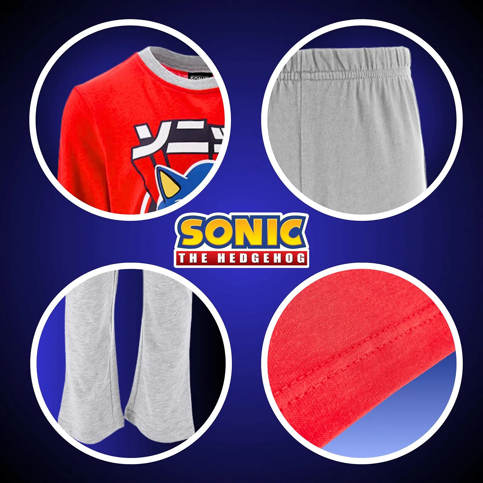 Комплект пижамы для мальчиков Sonic the Hedgehog Футболка и длинные штаны Набор 2 шт, фото №6 Комплект пижамы для мальчиков Sonic the Hedgehog Футболка и длинные штаны Набор 2 шт, фото №6