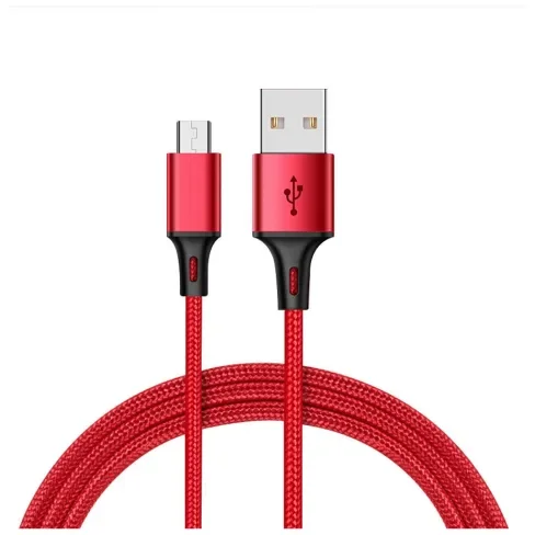 Дата кабель USB 2.0 AM to Micro 5P 1.0m 2.4A braided red XO (NB143-M1-RD), фото №1 Дата кабель USB 2.0 AM to Micro 5P 1.0m 2.4A braided red XO (NB143-M1-RD), фото №1
