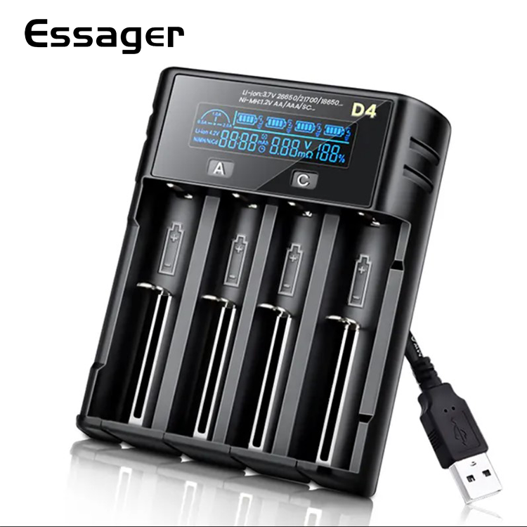 Зарядное устройство для аккумуляторов Battery Charger ESSAGER на 4шт, фото №1 Зарядное устройство для аккумуляторов Battery Charger ESSAGER на 4шт, фото №1