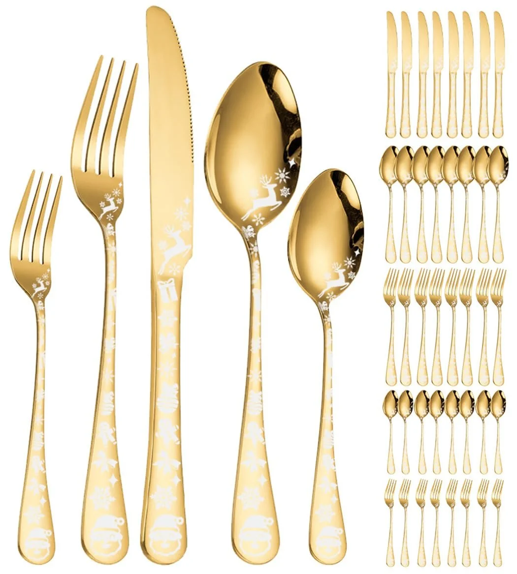 Набор столовых приборов XIAOYU на 40 предметов для 8 персон, из нержавеющей стали, фото №1