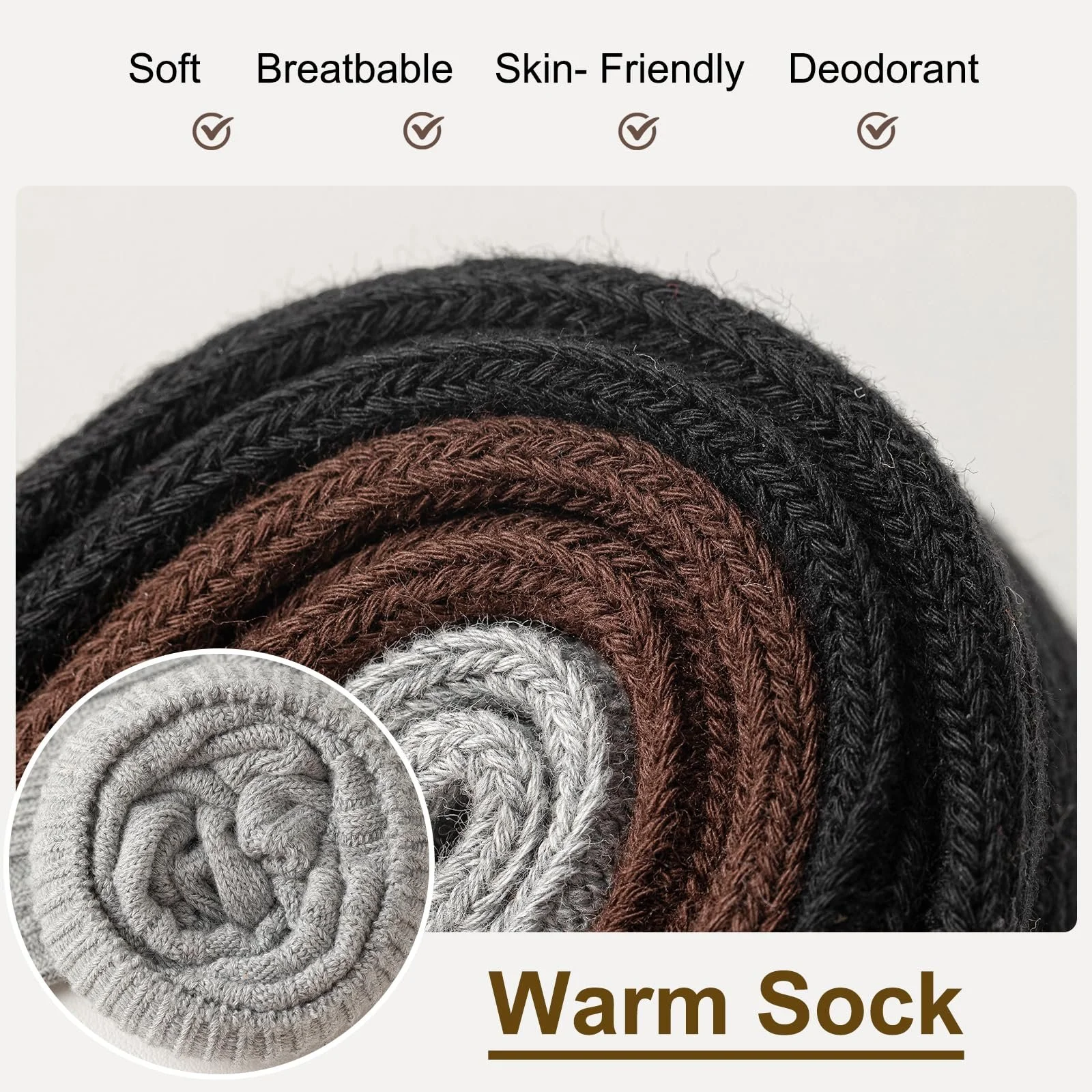 Жіночі шкарпетки Vihir Теплі зимові 36-40, 5 пар, фото №5 Жіночі шкарпетки Vihir Теплі зимові 36-40, 5 пар, фото №5