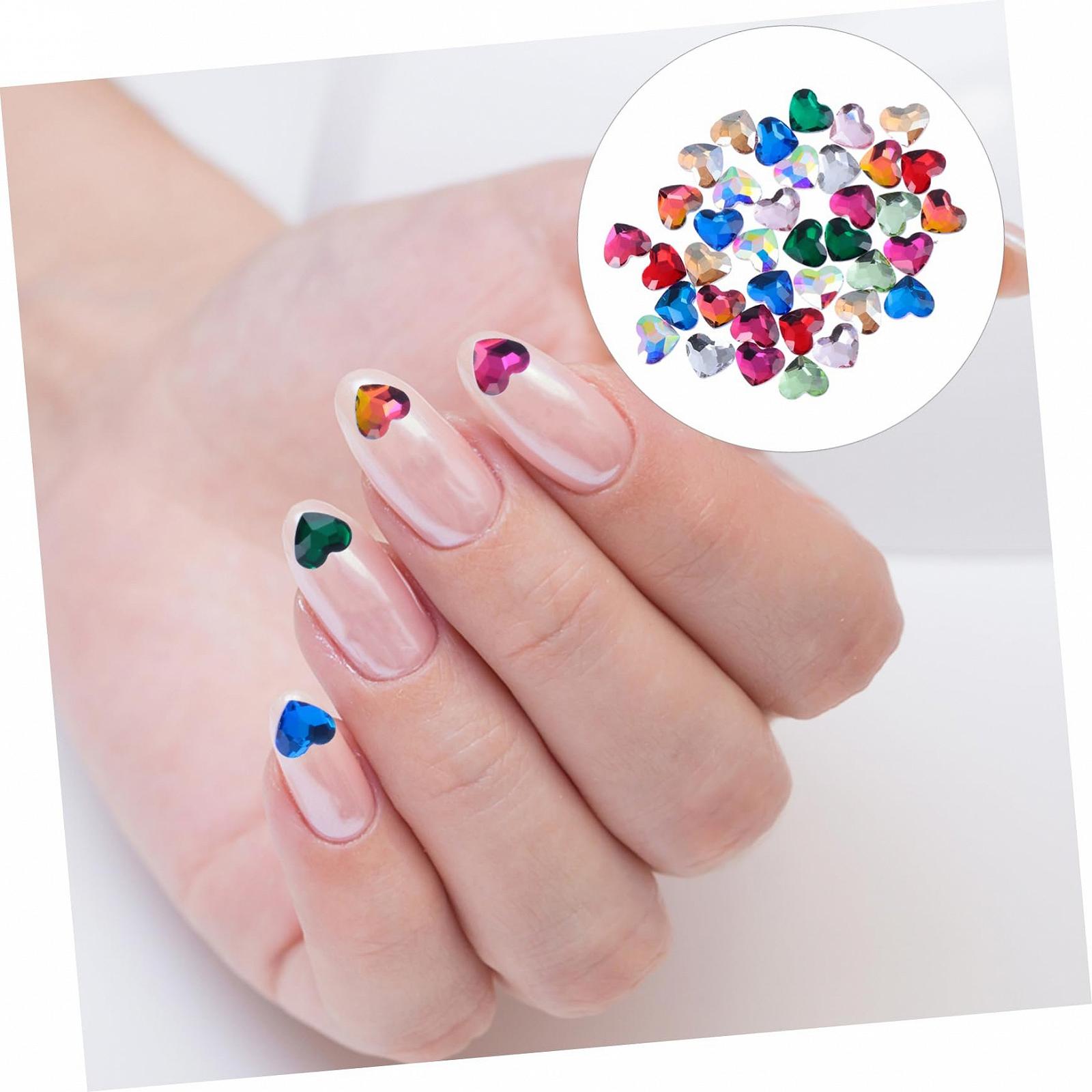 Прикраса для нігтів Серце Бренд FRCOLOR 100 шт. кристали 3D Шарм, фото №5