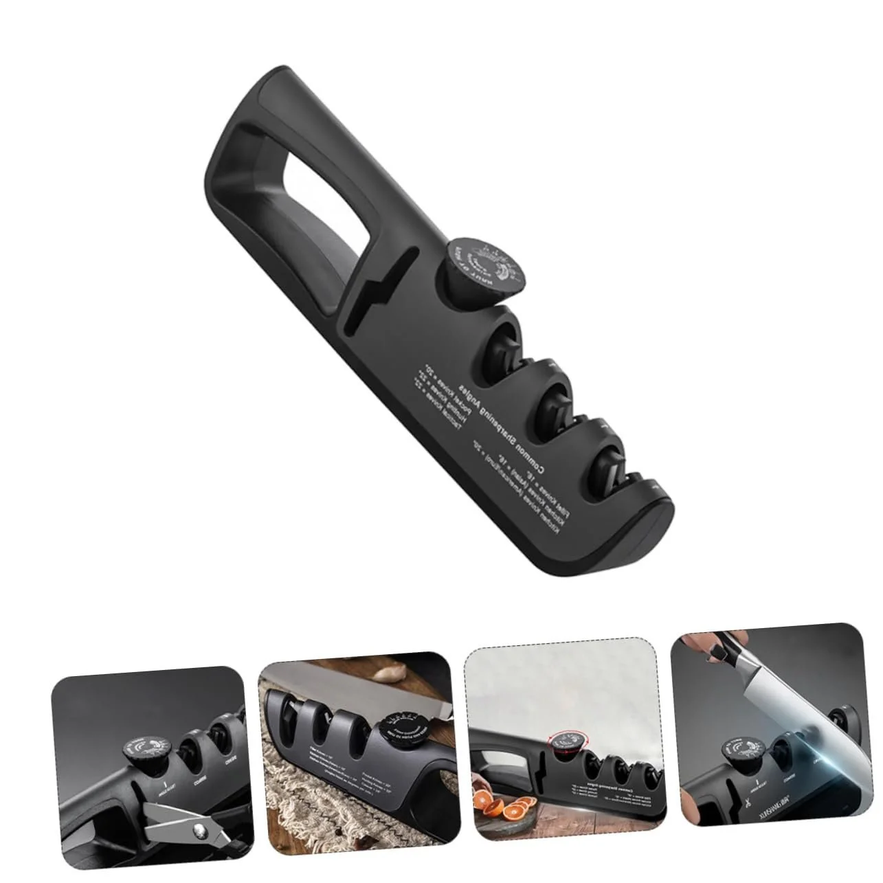 Точилка для ножей Mobestech ручная ABS черная, фото №5