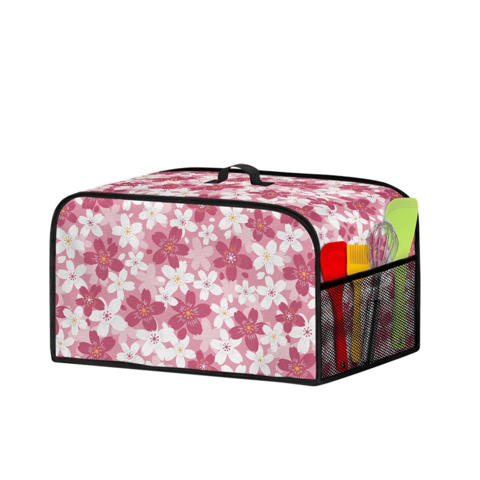 Чехол Wanyint Cherry Blossom Print Slow Cooker Cover для мужчин и женщин 6-8QT Моющийся Чехол для Мультиварки с Верхней Ручкой и Сетчатой Сумкой, фото №3